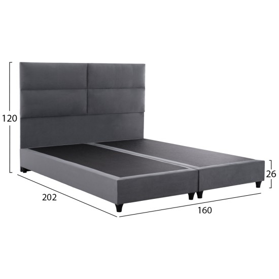 ΚΡΕΒΑΤΙ MILO ΑΠΟ ΓΚΡΙ ΒΕΛΟΥΔΟ HM616.10 ΓΙΑ ΣΤΡΩΜΑ 160x200 EK. ΚΡΕΒΑΤΙ MILO ΑΠΟ ΓΚΡΙ ΒΕΛΟΥΔΟ HM616.10 ΓΙΑ ΣΤΡΩΜΑ 160x200 EK.