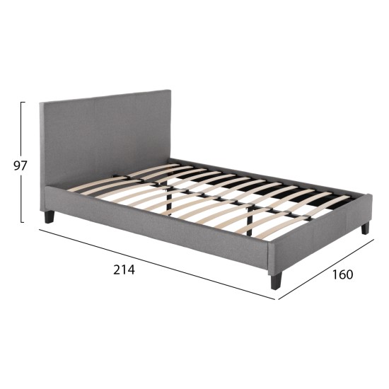 ΚΡΕΒΑΤΙ BECCA ΑΠΟ ΥΦΑΣΜΑ ΓΚΡΙ HM553.11 ΓΙΑ ΣΤΡΩΜΑ 150x200 EK. ΚΡΕΒΑΤΙ BECCA ΑΠΟ ΥΦΑΣΜΑ ΓΚΡΙ HM553.11 ΓΙΑ ΣΤΡΩΜΑ 150x200 EK.