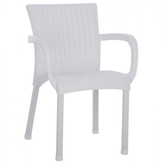 ΠΟΛΥΘΡΟΝΑ ΠΟΛΥΠΡΟΠΥΛΕΝΙΟΥ RATTAN ΠΟΔΙ ALU HM5591.01 ΧΡΩΜΑ ΛΕΥΚΟ 60x60x82 cm ΠΟΛΥΘΡΟΝΑ ΠΟΛΥΠΡΟΠΥΛΕΝΙΟΥ RATTAN ΠΟΔΙ ALU HM5591.01 ΧΡΩΜΑ ΛΕΥΚΟ 60x60x82 cm