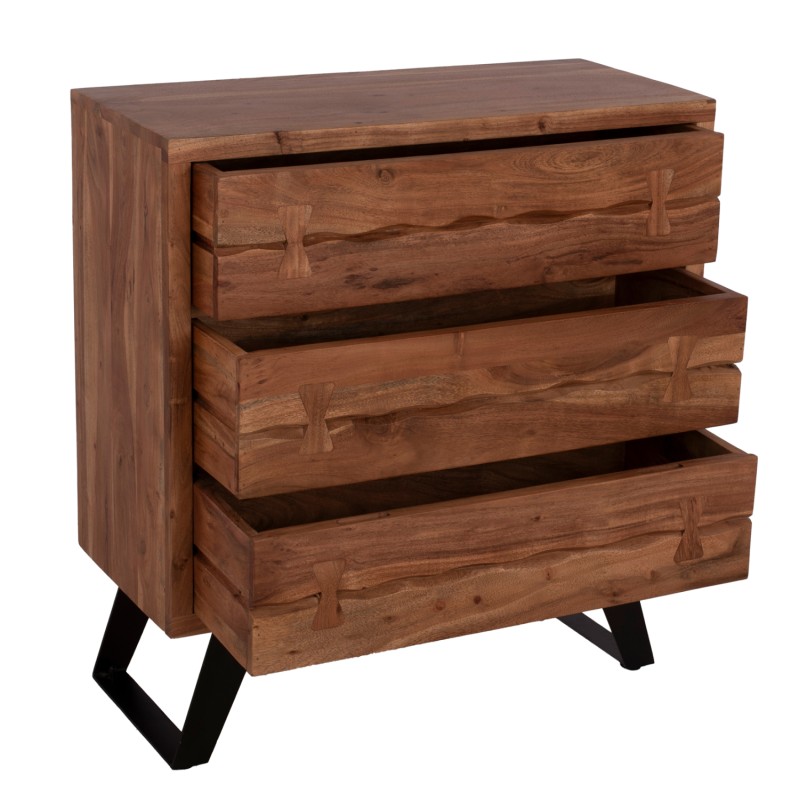 ΣΥΡΤΑΡΙΕΡΑ FANSI 3ΣΥΡΤΑΡΙΑ ΑΠΟ ΜΑΣΙΦ ΞΥΛΟ ΑΚΑΚΙΑΣ 80x35x86Υεκ. HM8474.11