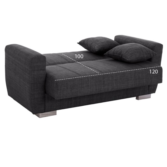 ΚΑΝΑΠΕΣ ΚΡΕΒΑΤΙ POLYA ΔΙΘΕΣΙΟΣ ΓΚΡΙ HM3241.03 150x84x88 εκ. ΚΑΝΑΠΕΣ ΚΡΕΒΑΤΙ POLYA ΔΙΘΕΣΙΟΣ ΓΚΡΙ HM3241.03 153x87x77Υεκ.