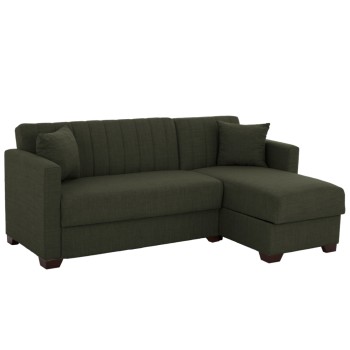 ΚΑΝΑΠΕΣ ΚΡΕΒΑΤΙ GHUFRAN ΓΩΝΙΑ ΑΝΑΣΤΡΕΨΙΜΗ DARK OLIVE ΜΕ ΑΠΟΘΗΚΕΤΙΚΟ ΧΩΡΟ HM3244.05 202x140x78Yεκ.