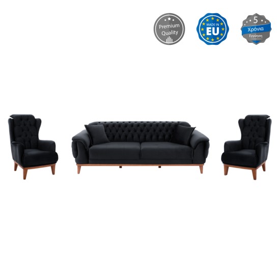 ΣΕΤ ΣΑΛΟΝΙ 3ΤΜΧ BENNINGTON ΜΑΥΡΟ HM11746.01 ΣΕΤ ΣΑΛΟΝΙ 3ΤΜΧ BENNINGTON ΜΑΥΡΟ HM11746.01
