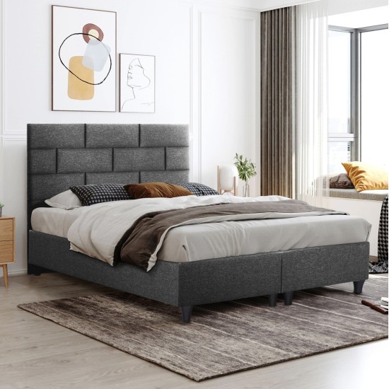 ΚΡΕΒΑΤΙ SOLEDAD ΑΠΟ ΓΚΡΙ ΥΦΑΣΜΑ HM644.01 ΓΙΑ ΣΤΡΩΜΑ 150x200 εκ. ΚΡΕΒΑΤΙ SOLEDAD ΑΠΟ ΓΚΡΙ ΥΦΑΣΜΑ HM644.01 ΓΙΑ ΣΤΡΩΜΑ 150x200 εκ.