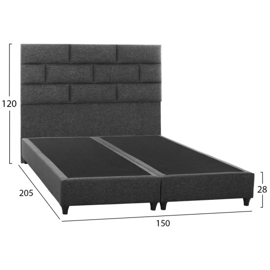 ΚΡΕΒΑΤΙ SOLEDAD ΑΠΟ ΓΚΡΙ ΥΦΑΣΜΑ HM644.01 ΓΙΑ ΣΤΡΩΜΑ 150x200 εκ. ΚΡΕΒΑΤΙ SOLEDAD ΑΠΟ ΓΚΡΙ ΥΦΑΣΜΑ HM644.01 ΓΙΑ ΣΤΡΩΜΑ 150x200 εκ.