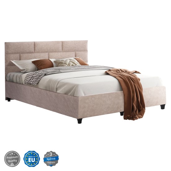 ΚΡΕΒΑΤΙ SOLEDAD ΜΠΕΖ HM644.22 ΓΙΑ ΣΤΡΩΜΑ 150x200 εκ. ΚΡΕΒΑΤΙ SOLEDAD ΜΠΕΖ HM644.22 ΓΙΑ ΣΤΡΩΜΑ 150x200 εκ.