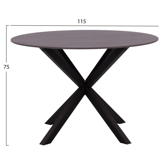 ΤΡΑΠΕΖΙ ΤΡΑΠΕΖΑΡΙΑΣ ΣΤΡΟΓΓΥΛΟ SYNTEC HM9309.01 SINTERED STONE ΜΑΥΡΟ ΜΕΤΑΛΛΙΚΑ ΠΟΔΙΑ Φ115x75Y εκ. ΤΡΑΠΕΖΙ ΤΡΑΠΕΖΑΡΙΑΣ ΣΤΡΟΓΓΥΛΟ SYNTEC HM9309.01 SINTERED STONE ΜΑΥΡΟ ΜΕΤΑΛΛΙΚΑ ΠΟΔΙΑ Φ115x75Y εκ.