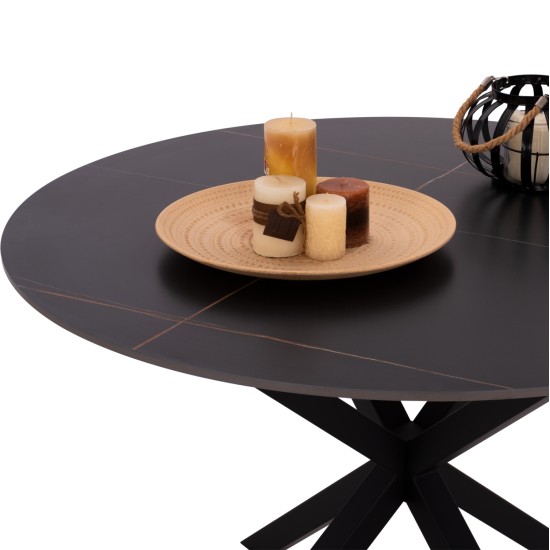 ΤΡΑΠΕΖΙ ΤΡΑΠΕΖΑΡΙΑΣ ΣΤΡΟΓΓΥΛΟ SYNTEC HM9309.01 SINTERED STONE ΜΑΥΡΟ ΜΕΤΑΛΛΙΚΑ ΠΟΔΙΑ Φ115x75Y εκ. ΤΡΑΠΕΖΙ ΤΡΑΠΕΖΑΡΙΑΣ ΣΤΡΟΓΓΥΛΟ SYNTEC HM9309.01 SINTERED STONE ΜΑΥΡΟ ΜΕΤΑΛΛΙΚΑ ΠΟΔΙΑ Φ115x75Y εκ.