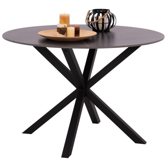 ΤΡΑΠΕΖΙ ΤΡΑΠΕΖΑΡΙΑΣ ΣΤΡΟΓΓΥΛΟ SYNTEC HM9309.01 SINTERED STONE ΜΑΥΡΟ ΜΕΤΑΛΛΙΚΑ ΠΟΔΙΑ Φ115x75Y εκ. ΤΡΑΠΕΖΙ ΤΡΑΠΕΖΑΡΙΑΣ ΣΤΡΟΓΓΥΛΟ SYNTEC HM9309.01 SINTERED STONE ΜΑΥΡΟ ΜΕΤΑΛΛΙΚΑ ΠΟΔΙΑ Φ115x75Y εκ.