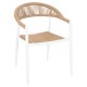 ΠΟΛΥΘΡΟΝΑ ΑΛΟΥΜΙΝΙΟΥ GRET HM5854.01 ΛΕΥΚΗ PE RATTAN ΜΠΕΖ 56x55,5x78Υεκ.