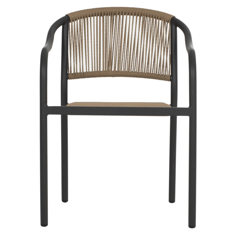 ΠΟΛΥΘΡΟΝΑ ΑΛΟΥΜΙΝΙΟΥ HM5856.02 ΑΝΘΡΑΚΙ ΜΕ ΣΧΟΙΝΙ PE WICKER 57x63x80 εκ.