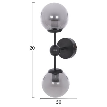 ΦΩΤΙΣΤΙΚΟ ΑΠΛΙΚΑ ME ΔΥΟ ΓΛΟΜΠΟΥΣ ΚΑΘΕΤΑ 50x15x20Y εκ.HM7638.01