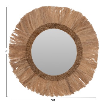 ΚΑΘΡΕΠΤΗΣ ΣΤΡΟΓΓΥΛΟΣ ΜΕ ΠΛΑΙΣΙΟ ΑΠΟ ΑΜΠΑΚΑ ΣΕ ΧΡΩΜΑ ΦΥΣΙΚΟ Φ90x4,5x90Yεκ. HM7730