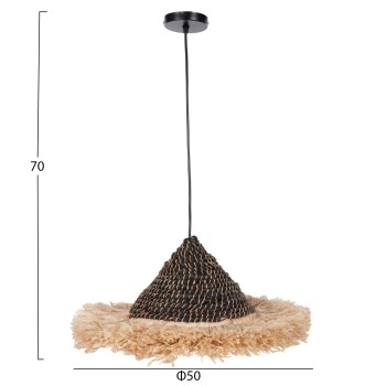 ΦΩΤΙΣΤΙΚΟ ΟΡΟΦΗΣ ΑΠΟ ΙΝΕΣ ΣΙΖΑΛ ΚΑΙ ΑΜΠΑΚΑ ΣΕ ΦΥΣΙΚΟ-ΜΑΥΡΟ 50x50x20Yεκ.HM7789