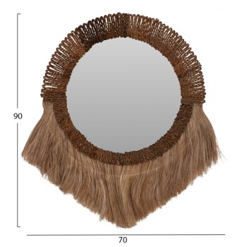 ΚΑΘΡΕΠΤΗΣ ΤΟΙΧΟΥ ΣΤΡΟΓΓΥΛΟΣ ΜΕ ΙΝΕΣ ΑΜΠΑΚΑ ΣΕ ΧΡΩΜΑ ΦΥΣΙΚΟ 70x4x90Yεκ.HM7804