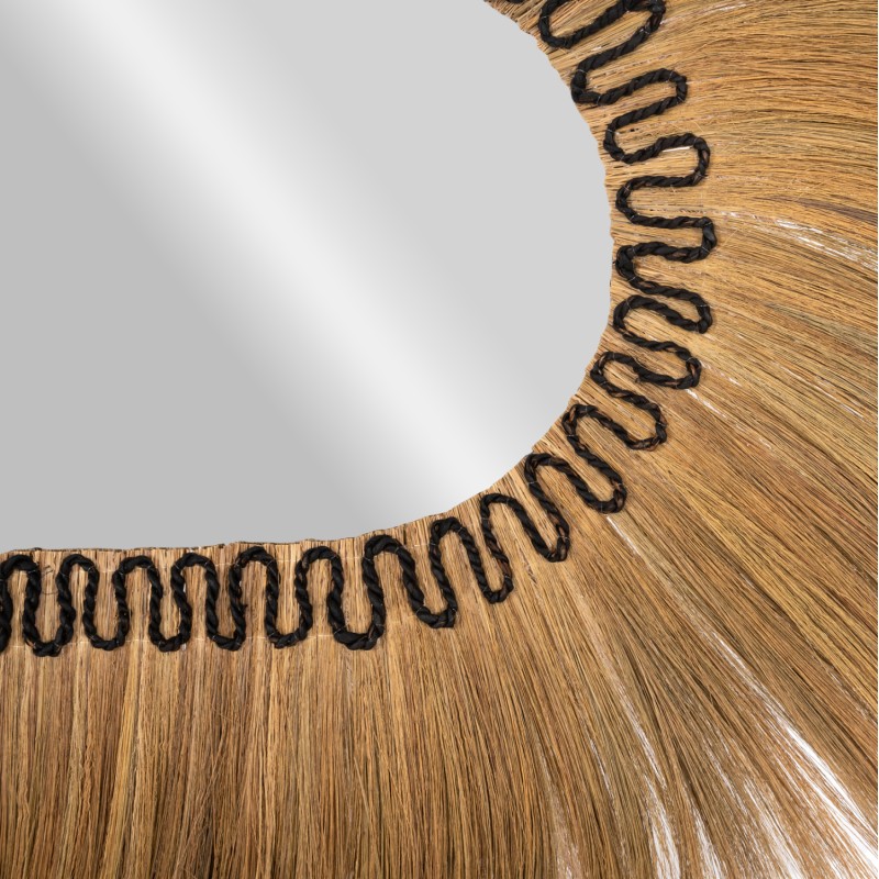 ΚΑΘΡΕΠΤΗΣ ΤΟΙΧΟΥ ΟΒΑΛ ΙΝΕΣ RAYUNG GRASS ΣΕ ΧΡΩΜΑ ΦΥΣΙΚΟ ΜΑΥΡΟ 110x5x160Yεκ.HM7803