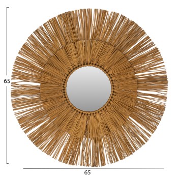 ΚΑΘΡΕΠΤΗΣ ΤΟΙΧΟΥ ΣΤΡΟΓΓΥΛΟΣ MENDONG GRASS ΠΛΑΙΣΙΟ ΣΕ ΧΡΩΜΑ ΧΡΥΣΟ Φ65εκ.HM7801