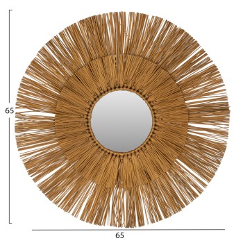ΚΑΘΡΕΠΤΗΣ ΤΟΙΧΟΥ ΣΤΡΟΓΓΥΛΟΣ MENDONG GRASS ΠΛΑΙΣΙΟ ΣΕ ΧΡΩΜΑ ΧΡΥΣΟ Φ65εκ.HM7801
