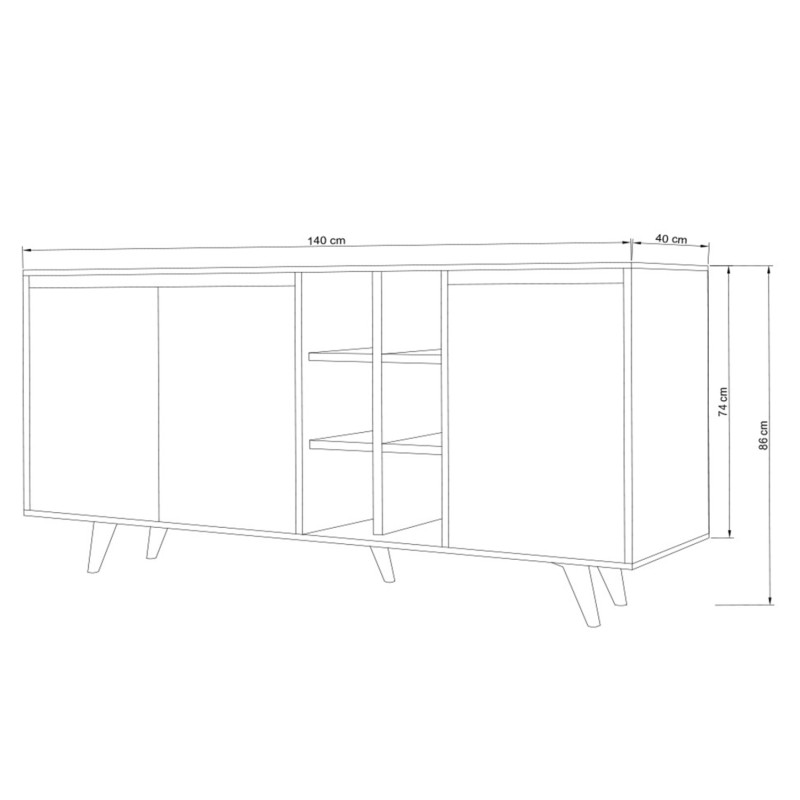 ΜΠΟΥΦΕΣ ΜΕΛΑΜΙΝΗΣ BRIAR ΚΑΡΥΔΙ ΜΕ ΛΕΥΚΕΣ ΠΟΡΤΕΣ 140x40x86Yεκ.HM9432.02