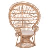 ΠΟΛΥΘΡΟΝΑ ROYAL PEACOCK HM9342 RATTAN ΣΕ ΦΥΣΙΚΟ-ΜΑΞΙΛΑΡΙ ΜΠΕΖ 114x72x150Yεκ.