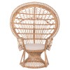 ΠΟΛΥΘΡΟΝΑ ROYAL PEACOCK HM9342 RATTAN ΣΕ ΦΥΣΙΚΟ-ΜΑΞΙΛΑΡΙ ΜΠΕΖ 114x72x150Yεκ.