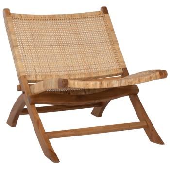 ΚΑΡΕΚΛΑ LOUNGE ΑΝΑΔΙΠΛΟΥΜΕΝΗ ANTIL HM9379.01 ΜΑΣΙΦ ΞΥΛΟ ΤEAK ΦΥΣΙΚΟ 66x77x67Yεκ.