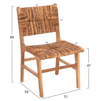 ΚΑΡΕΚΛΑ ΑΠΟ ΞΥΛΟ ΤΕΑΚ ME ΨΑΘΙΝΗ ΠΛΑΤΗ ΚΑΙ ΚΑΘΙΣΜΑ ΦΥΣΙΚΟ ΧΡΩΜΑ 51x60,5x86Yεκ.HM9399.11