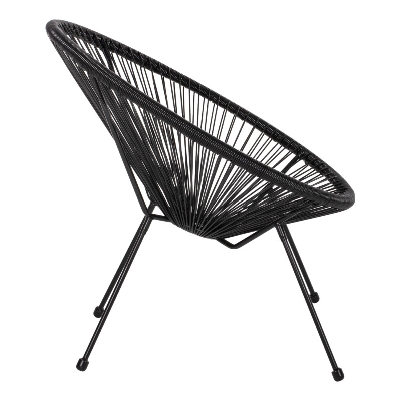 ΠΟΛΥΘΡΟΝΑ ΤΥΠΟΥ ΦΩΛΙΑ ΜΕΤΑΛΛΙΚΗ ACAPULCO ΜΑΥΡΗ ΜΕ ΜΑΥΡΟ P.E.RATTAN HM5872.01 70x73x79 εκ.