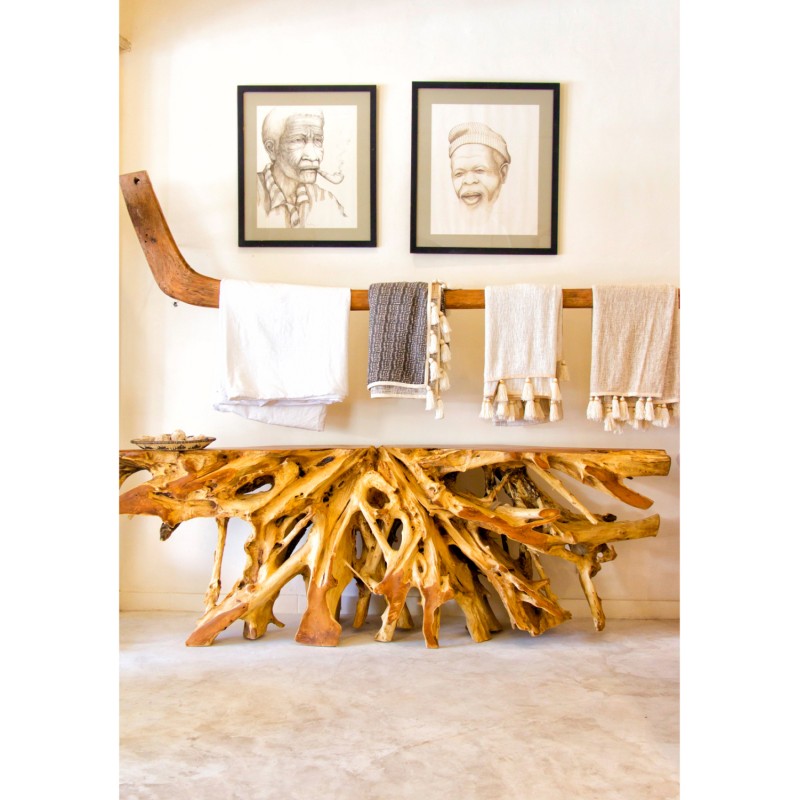 ΚΟΝΣΟΛΑ HM9369 ΑΠΟ ΜΑΣΙΦ ΞΥΛΟ ΤEAK ΦΥΣΙΚΟ 120Χ40Χ70Y EK.