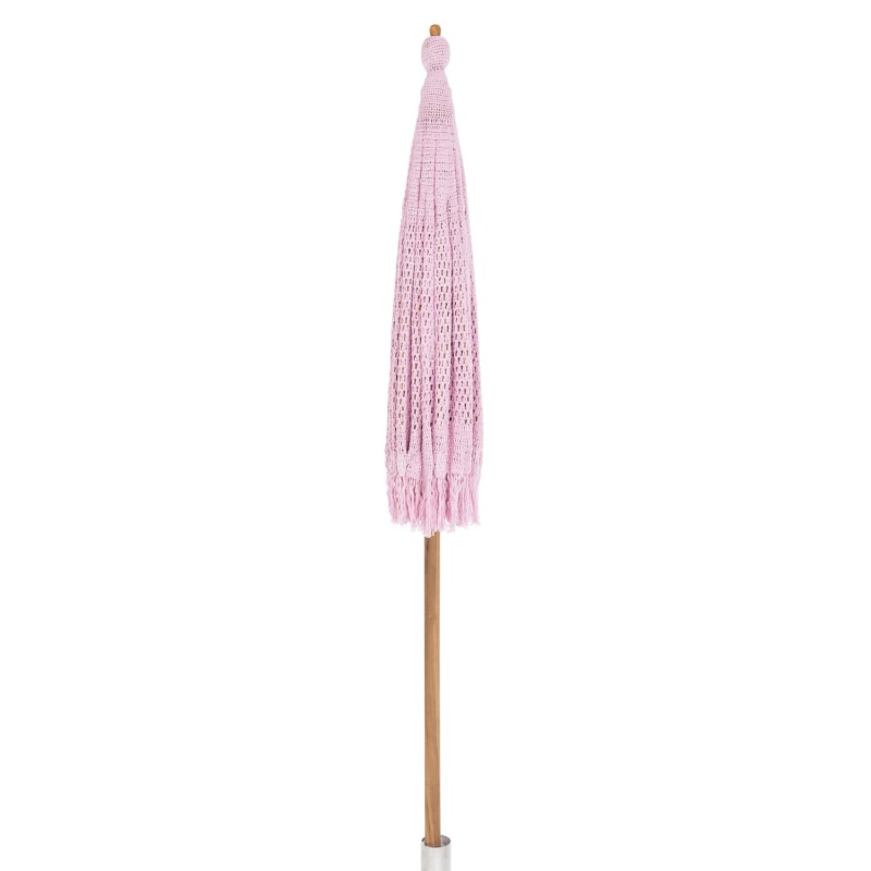 ΟΜΠΡΕΛΑ ΜΠΑΛΙΝΕΖΙΚΗ ΜΑΚΡΑΜΕ ΡΟΖ ΞΥΛO TEAK Φ200X260εκ. HM6035.04