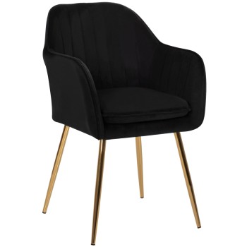 ΠΟΛΥΘΡΟΝΑΚΙ SAWYER ΒΕΛΟΥΔΟ ΜΑΥΡΟ ΜΕ ΧΡΥΣΑ ΠΟΔΙΑ HM8523.04 55Χ60Χ83Υεκ.