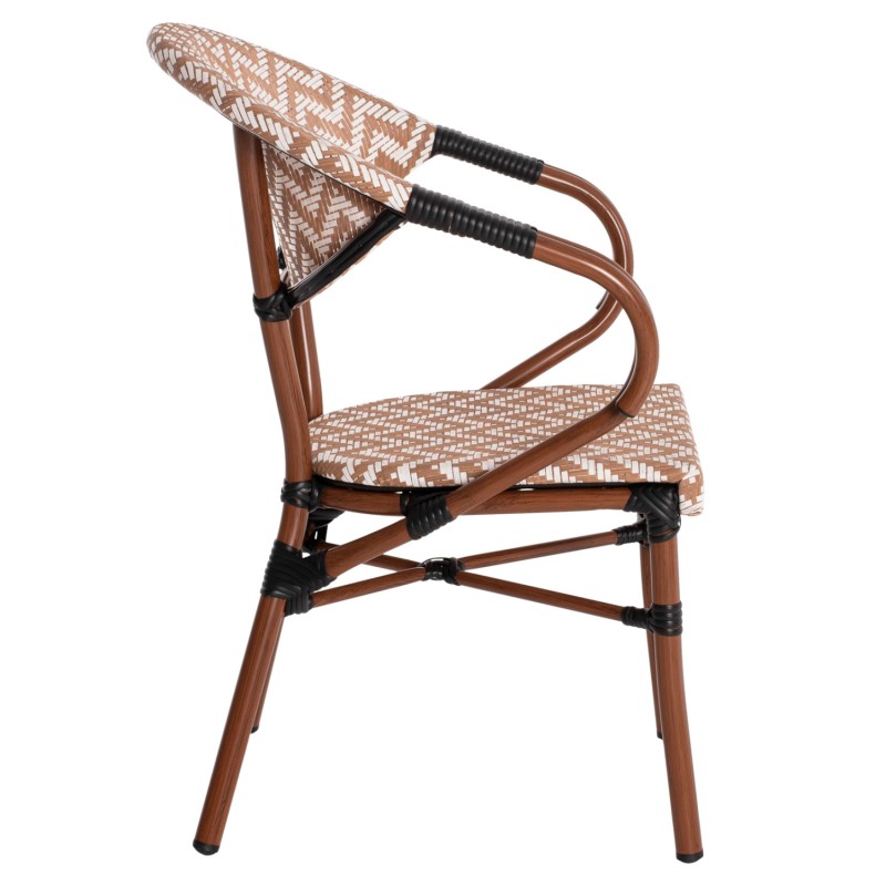 ΠΟΛΥΘΡΟΝΑ BAMBOO LOOK HM5861.03 ΚΑΦΕ-ΛΕΥΚΟ 58.5x58x82Υεκ.