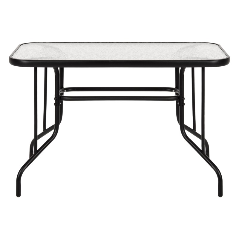 ΤΡΑΠΕΖΙ ADAM HM5020.03 ΜΕΤΑΛΛΙΚΟ ΜΑΥΡΟ ΜΕ ΓΥΑΛΙΝΗ ΕΠΙΦΑΝΕΙΑ 110Χ60Χ71Υεκ.