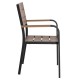 ΠΟΛΥΘΡΟΝΑ ΑΛΟΥΜΙΝΙΟΥ SAGA ΜΑΥΡΗ ΜΕ POLYWOOD HM5127.03 56x55x85,5Yεκ.