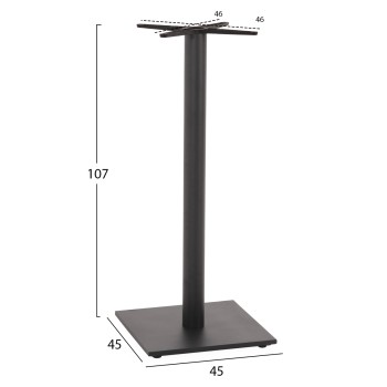 ΒΑΣΗ ΤΡΑΠΕΖΙΟΥ ΜΠΑΡ ΜΕΤΑΛΛΙΚΗ ΓΚΡΙ ΜΑΤ 46Χ46Χ108Yεκ. ΜΕ ΡΕΓΟΥΛΑΤΟΡΟΥΣ HM439.20