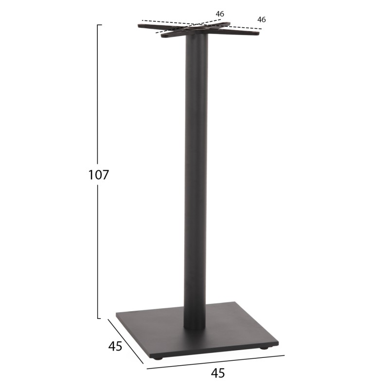 ΒΑΣΗ ΤΡΑΠΕΖΙΟΥ ΜΠΑΡ ΜΕΤΑΛΛΙΚΗ ΓΚΡΙ ΜΑΤ 46Χ46Χ108Yεκ. ΜΕ ΡΕΓΟΥΛΑΤΟΡΟΥΣ HM439.20