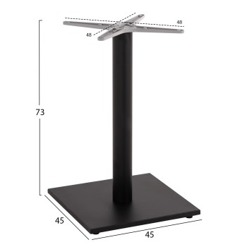 ΒΑΣΗ ΤΡΑΠΕΖΙΟΥ ΑΛΟΥΜΙΝΙΟΥ ΜΑΥΡΟ ΜΑΤ HM475.01 ΣΤΑΥΡΟΣ 46Χ46εκ 46Χ46Χ72Υεκ.