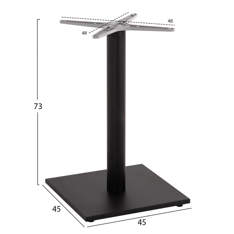 ΒΑΣΗ ΤΡΑΠΕΖΙΟΥ ΑΛΟΥΜΙΝΙΟΥ ΜΑΥΡΟ ΜΑΤ HM475.01 ΣΤΑΥΡΟΣ 46Χ46εκ 46Χ46Χ72Υεκ.