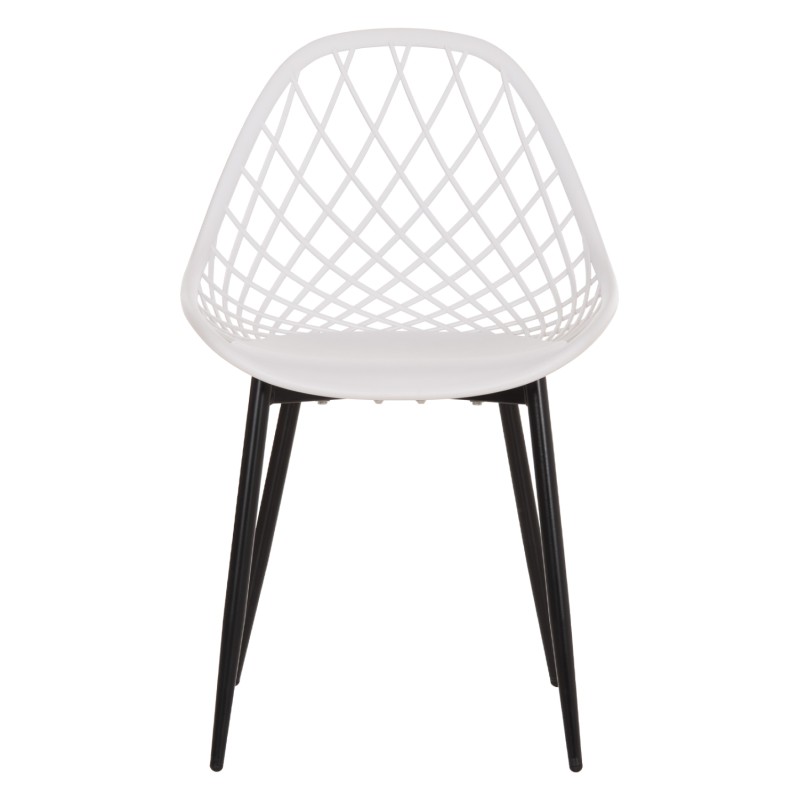 ΚΑΡΕΚΛΑ ΠΟΛΥΠΡΟΠΥΛΕΝΙΟΥ ΛΕΥΚΗ LIO ΜΕ ΜΕΤΑΛΛΙΚΑ ΠΟΔΙΑ ΜΑΥΡΑ HM9524.01 52x53x82Υ εκ.