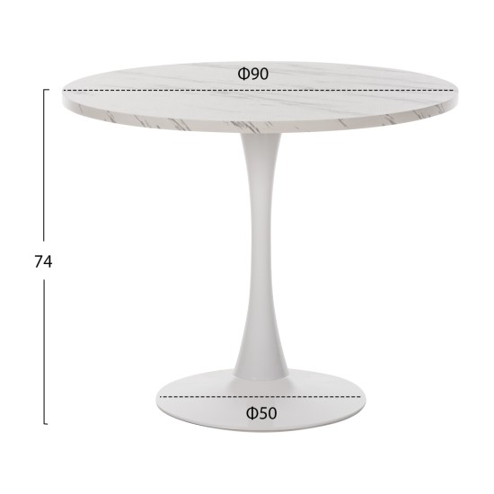 ΤΡΑΠΕΖΙ ΤΡΑΠΕΖΑΡΙΑΣ ROLLO HM9421.01 ΣΤΡΟΓΓΥΛΟ WHITE MARBLE Φ90x74Y εκ. ΤΡΑΠΕΖΙ ΤΡΑΠΕΖΑΡΙΑΣ ROLLO HM9421.01 ΣΤΡΟΓΓΥΛΟ WHITE MARBLE Φ90x74Y εκ.