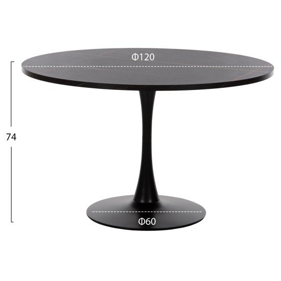 ΤΡΑΠΕΖΙ ΤΡΑΠΕΖΑΡΙΑΣ ROLLO HM9422.02 ΣΤΡΟΓΓΥΛΟ BLACK MARBLE Φ120x74Yεκ. ΤΡΑΠΕΖΙ ΤΡΑΠΕΖΑΡΙΑΣ ROLLO HM9422.02 ΣΤΡΟΓΓΥΛΟ BLACK MARBLE Φ120x74Yεκ.