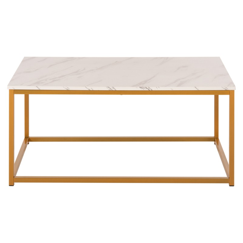 ΤΡΑΠΕΖΙ ΣΑΛΟΝΙΟΥ SAFFRON HM8975.11 ΜΕΛΑΜΙΝΗ ΛΕΥΚΟ ΜΑΡΜΑΡΟ-ΧΡΥΣΗ ΒΑΣΗ 95Χ55Χ43,5Yεκ.