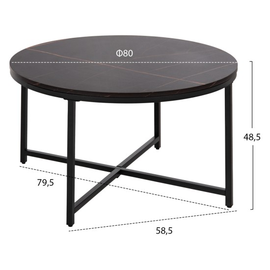 ΤΡΑΠΕΖΙ ΣΑΛΟΝΙΟΥ HM9420.03 BLACK MARBLE ΜΕΛΑΜΙΝΗ-ΜΑΥΡΗ ΜΕΤΑΛΛΙΚΗ ΒΑΣΗ Φ80x48,5Yεκ. ΤΡΑΠΕΖΙ ΣΑΛΟΝΙΟΥ HM9420.03 BLACK MARBLE ΜΕΛΑΜΙΝΗ-ΜΑΥΡΗ ΜΕΤΑΛΛΙΚΗ ΒΑΣΗ Φ80x48,5Yεκ.