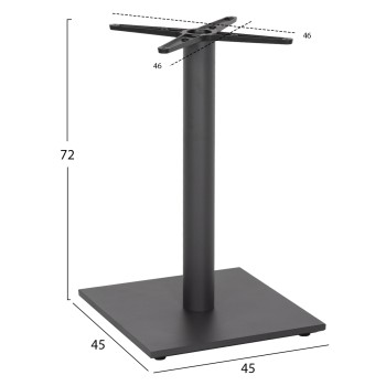 ΒΑΣΗ ΤΡΑΠΕΖΙΟΥ ΜΕΤΑΛΛΙΚΗ ΓΚΡΙ ΜΑΤ 46Χ46Χ72Yεκ. ΜΕ ΣΤΑΥΡΟ 46Χ46 ΚΑΙ ΡΕΓΟΥΛΑΤΟΡΟΥΣ HM438.20