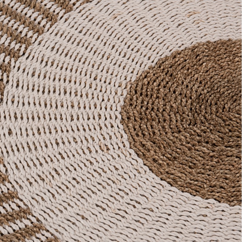 ΧΑΛΙ ΣΤΡΟΓΓΥΛΟ KIRKI HM7840 ΑΠΟ ΦΥΣΙΚΕΣ ΙΝΕΣ SEAGRASS ΛΕΥΚΟ-ΦΥΣΙΚΟ Φ120εκ