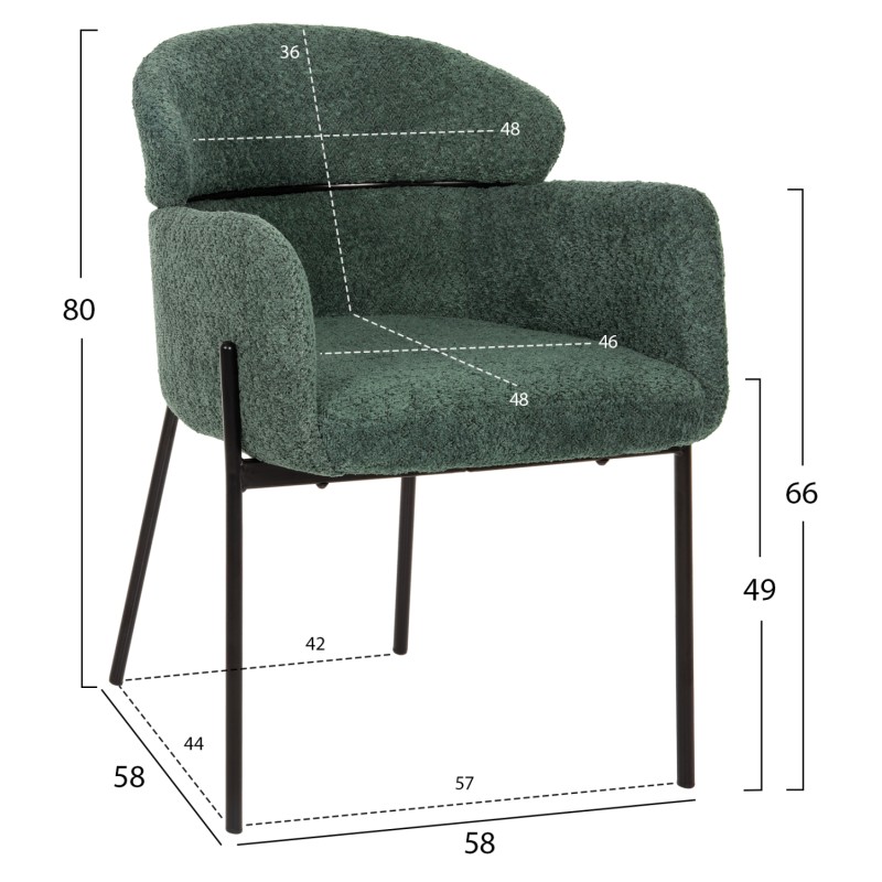 ΠΟΛΥΘΡΟΝΑ WOLF HM8583.03 ΠΕΤΡΟΛ ΥΦΑΣΜΑ ΜΠΟΥΚΛΕ ΜΕ ΜΕΤΑΛΛΙΚΑ ΠΟΔΙΑ 56x62x80Yεκ.