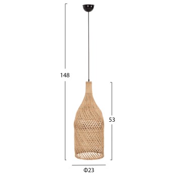 ΦΩΤΙΣΤΙΚΟ ΟΡΟΦΗΣ HM7885 ΚΡΕΜΑΣΤΟ ΑΠΟ RATTAN ΣΕ ΦΥΣΙΚΟ ΧΡΩΜΑ Φ23x148Yεκ.