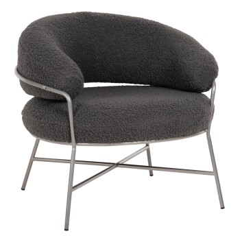 ΠΟΛΥΘΡΟΝΑ TRUDI HM8639.21 ΑΠΟ ΜΠΟΥΚΛΕ ΓΚΡΙ ΜΕ ΑΣΗΜΙ ΜΕΤΑΛΛΙΚΟ ΣΚΕΛΕΤΟ 84x79x76Υ εκ.