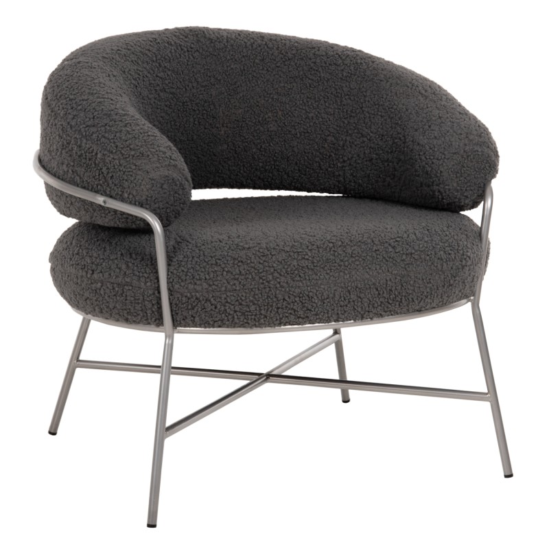 ΠΟΛΥΘΡΟΝΑ TRUDI HM8639.21 ΑΠΟ ΜΠΟΥΚΛΕ ΓΚΡΙ ΜΕ ΑΣΗΜΙ ΜΕΤΑΛΛΙΚΟ ΣΚΕΛΕΤΟ 84x79x76Υ εκ.