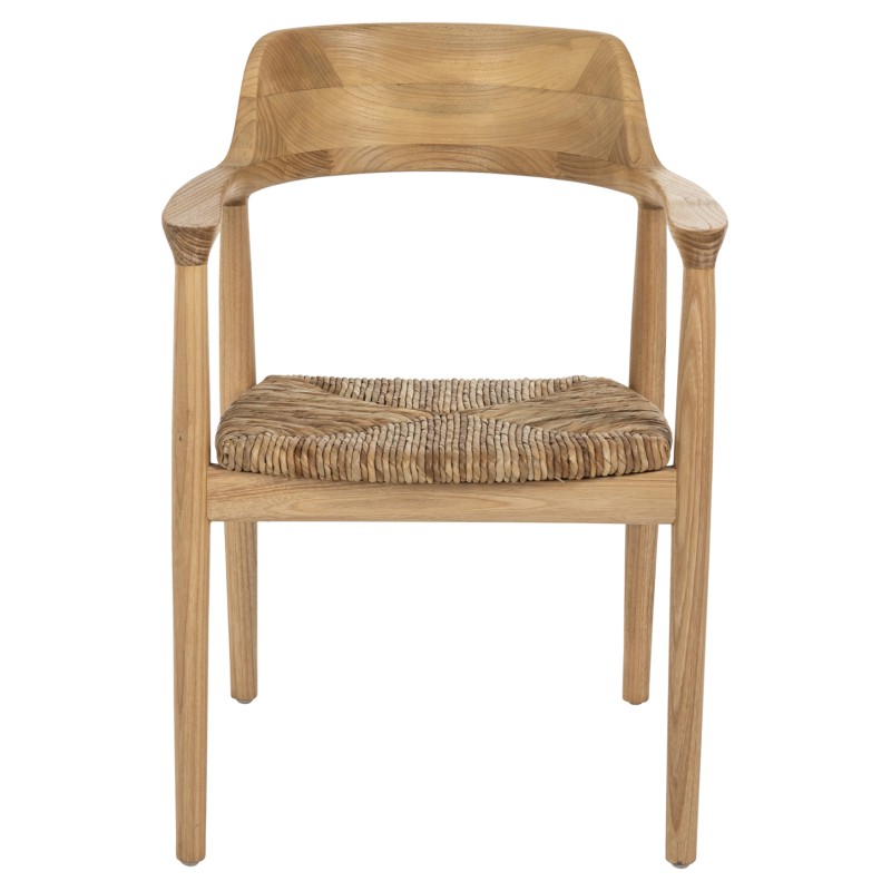 ΠΟΛΥΘΡΟΝΑ KINGSLEY HM9634.01 ΞΥΛΟ TEAK & ΨΑΘΑ ΣΕ ΦΥΣΙΚΟ ΧΡΩΜΑ 57,5x54x80Yεκ.